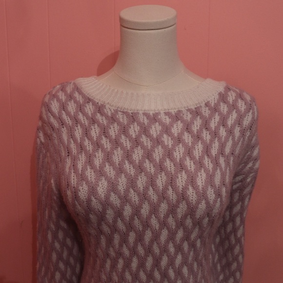 BOGO Dynamite Purple and White Patterned Women's Sweater - Picture 2 of 4